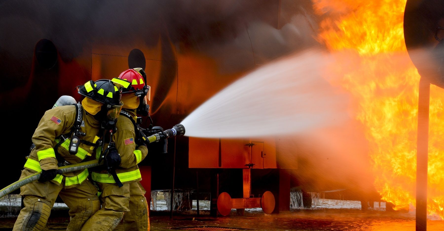 Fire crew moving toward a working incident